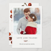 Winter Berries Liefde en Bedankt Fotokaart (Voorkant / Achterkant)