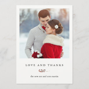 Winter Berries Love and Bedankt Photo Card