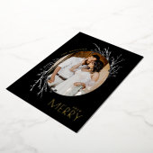 Winter Berries Merry Branches Grey Black Real Folie Feestdagenkaart (Gedraaid)