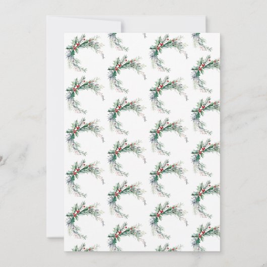 Winter Berries Modern Script Holiday Party Kaart (Achterkant)