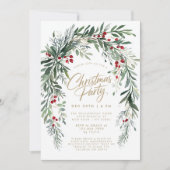 Winter Berries Modern Script Kerstfeest Kaart (Voorkant)