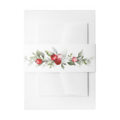 Winter Berries Monogram bruiloft uitnodiging Invit Uitnodigingen Wikkel (Voorkant Voorbeeld)