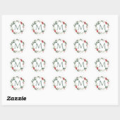 Winter Berries Monogram Small Round Labels (Vel)