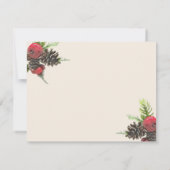 Winter Berries & Pine Cone Celebration of Life  Kaart (Achterkant)