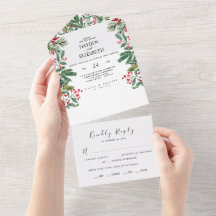 Winter Berries Pine Cone Greenery Wedding