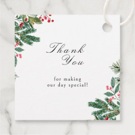 Winter Berries Pine Cone Greenery Wedding Bedankjes Labels