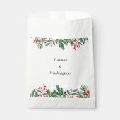 Winter Berries Pine Cone Greenery Wedding Bedankzakje (Voorkant)