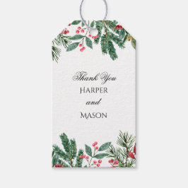 Winter Berries Pine Cone Greenery Wedding Cadeaulabel