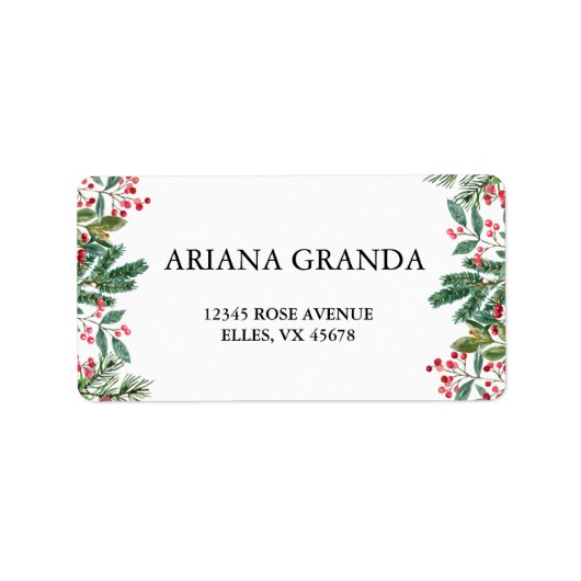 Winter Berries Pine Cone Greenery Wedding Etiket (Voorkant)