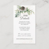 Winter Berries Pine Cone Greenery Wedding Informatiekaartje (Voorkant)