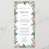 Winter Berries Pine Cone Greenery Wedding Menu (Voorkant)