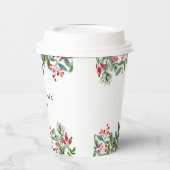Winter Berries Pine Cone Greenery Wedding Papieren Bekers (Links)