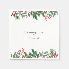 Winter Berries Pine Cone Greenery Wedding Servet