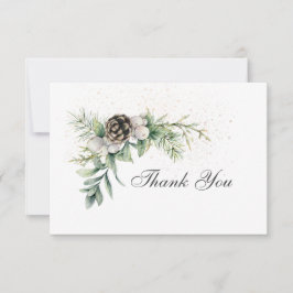 Winter Berries Pine Greenery Inspirerend Wedding Bedankkaart
