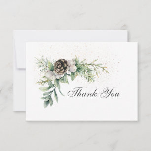 Winter Berries Pine Greenery Inspirerend Wedding Bedankkaart