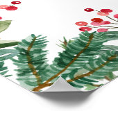 Winter Berries Pine Greenery Wedding Welkom zingen Poster (Hoek)