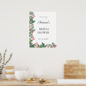 Winter Berries Pine Greenery Wedding Welkom zingen Poster (Keuken)