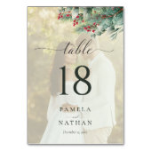 Winter Berries & Pine Waterverf Greenery bruiloft Kaart (Achterkant)