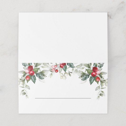 Winter Berries Place Card Plaatskaartje (Buitenkant ongevouwen)