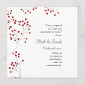 Winter Berries Red Wedding Programme Programmakaart (Voorkant)