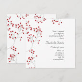 Winter Berries Red Wedding Programme Programmakaart (Voorkant / Achterkant)