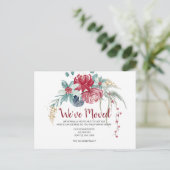 Winter Berries Rustic Moving Holiday Aankondiging Briefkaart (Staand voorkant)