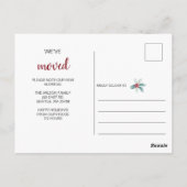 Winter Berries Rustic Moving Holiday Aankondiging Briefkaart (Achterkant)