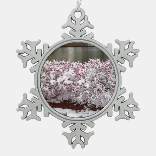 Winter Berries Snowflake Framed Ornament (Voorkant)