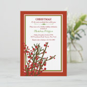 Winter Berries Uitnodiging (Staand voorkant)