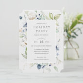 Winter Berries Vakantie Party uitnodiging (Staand voorkant)