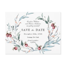 Winter Berries Waterverf Botanical Save the Date