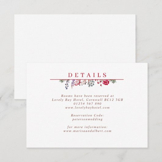 Winter Berries Wedding Enclosure Kaart (Voorkant / Achterkant)