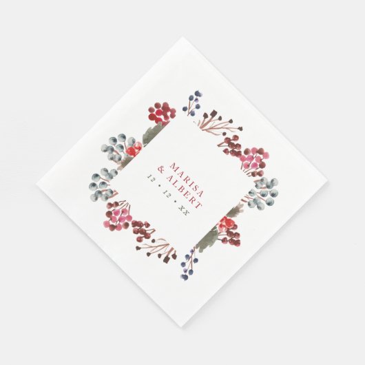 Winter Berries Wedding Servet (Hoek)