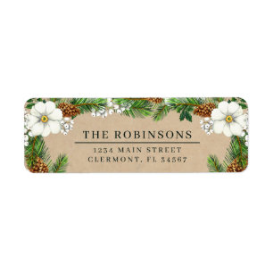 Winter Berries White Flowers Etiket