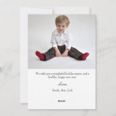 Winter Berries Wit Gebogen Foto Feestdagenkaart (Achterkant)