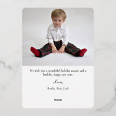 Winter Berries Wit Gebogen Foto Folie Feestdagenkaart (Achterkant)