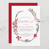 Winter Berries Wreath Bridal Brunch Kaart (Voorkant / Achterkant)