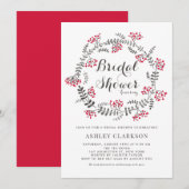 Winter Berries Wreath Bridal Shower Kaart (Voorkant / Achterkant)