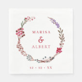 Winter Berries Wreath Wedding Servet (Voorkant)