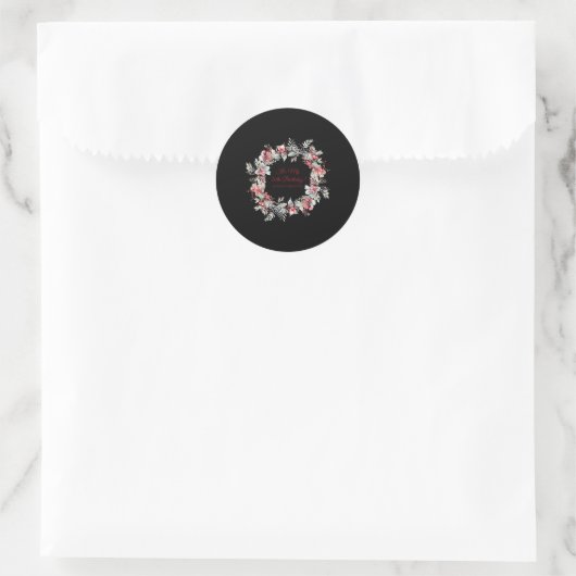 Winter Berry 30th Birthday Elegant T Shirt  Ronde Sticker (Tas)