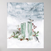 Winter Berry, Birds en Snow Poster (Voorkant)