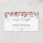 Winter Berry Bloemen Kerst Luier Raffle Informatiekaartje (Voorkant)