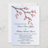 Winter Berry Branch Wedding Kaart (Voorkant)