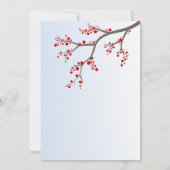 Winter Berry Branch Wedding Kaart (Achterkant)
