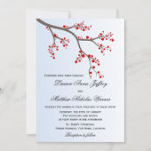 Winter Berry Branch Wedding Kaart (Voorkant)