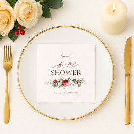 Winter Berry Bridal Shower Napkin Servet
