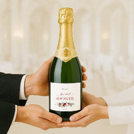 Winter Berry Bridal Shower Sparkling Wijnetiket