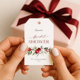 Winter Berry Bridal Shower Tag Cadeaulabel