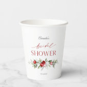 Winter Berry Bruiloftsfeest Papieren Bekers (Achterkant)