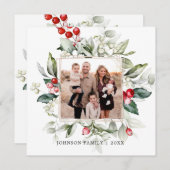 Winter Berry Family Foto Kaart (Voorkant / Achterkant)